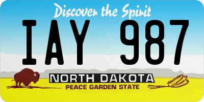 ND license plate IAY987