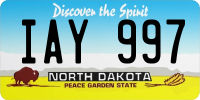 ND license plate IAY997