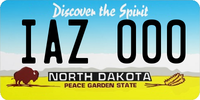ND license plate IAZ000