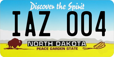 ND license plate IAZ004