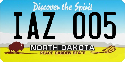 ND license plate IAZ005
