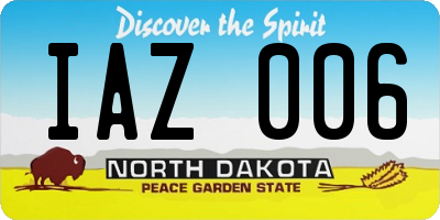 ND license plate IAZ006