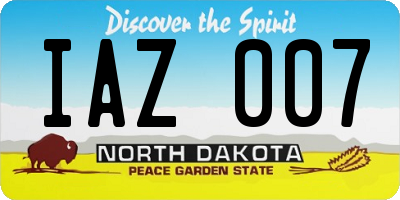 ND license plate IAZ007