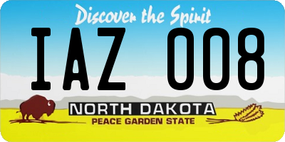 ND license plate IAZ008