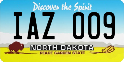 ND license plate IAZ009