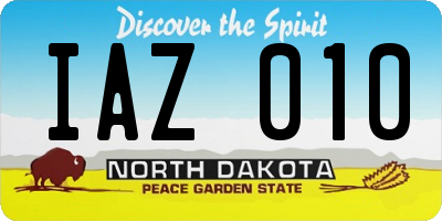 ND license plate IAZ010