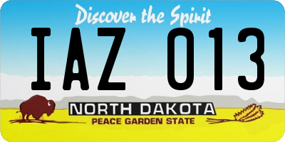 ND license plate IAZ013