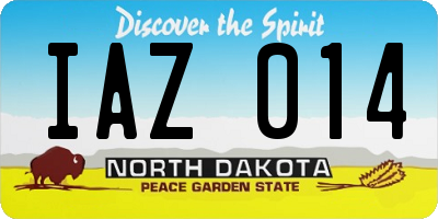ND license plate IAZ014