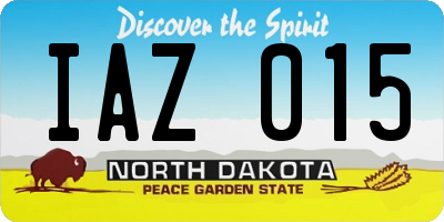 ND license plate IAZ015