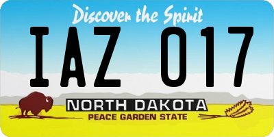 ND license plate IAZ017
