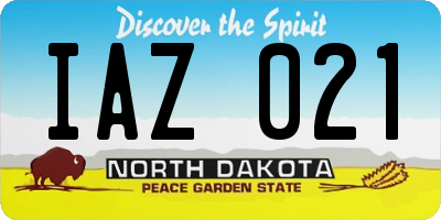 ND license plate IAZ021