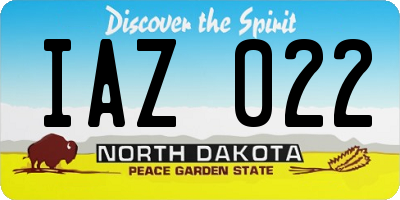 ND license plate IAZ022