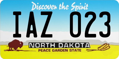 ND license plate IAZ023