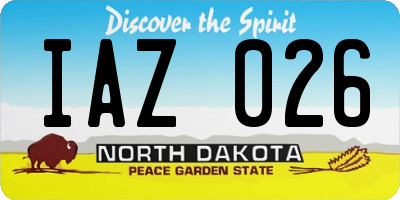 ND license plate IAZ026