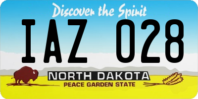 ND license plate IAZ028