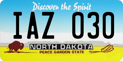ND license plate IAZ030