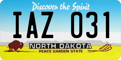 ND license plate IAZ031