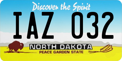 ND license plate IAZ032