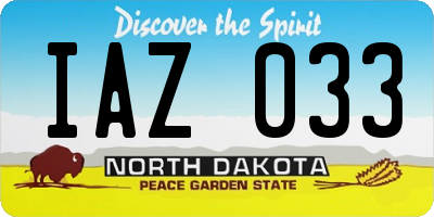 ND license plate IAZ033