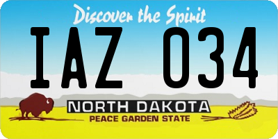 ND license plate IAZ034