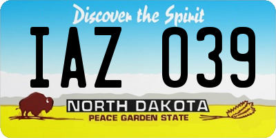 ND license plate IAZ039