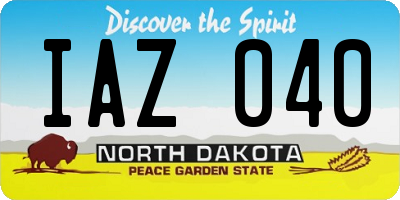 ND license plate IAZ040