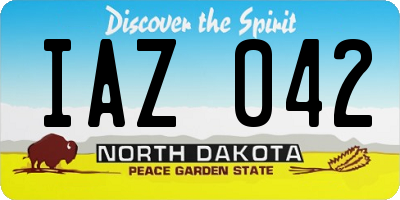 ND license plate IAZ042