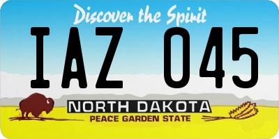 ND license plate IAZ045