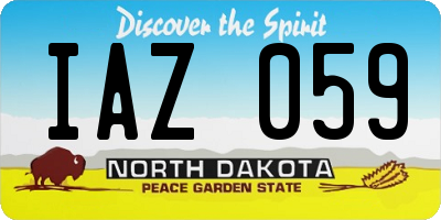 ND license plate IAZ059
