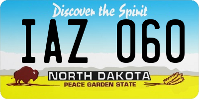 ND license plate IAZ060
