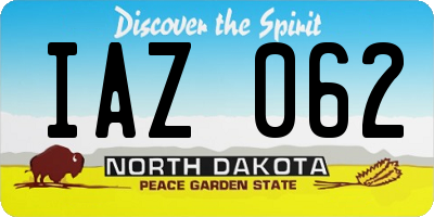 ND license plate IAZ062