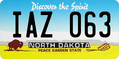 ND license plate IAZ063
