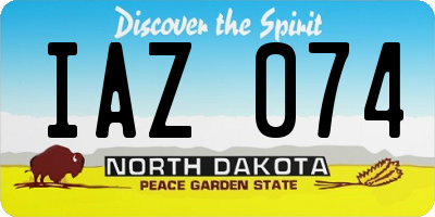 ND license plate IAZ074