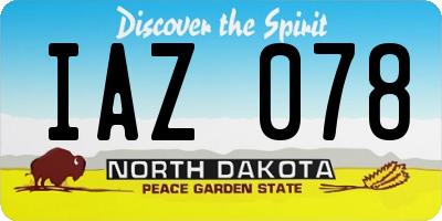 ND license plate IAZ078
