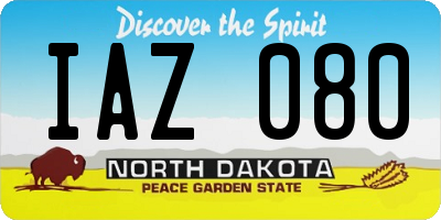 ND license plate IAZ080