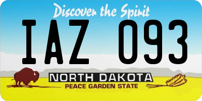ND license plate IAZ093