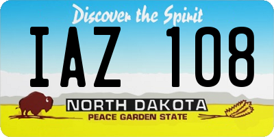 ND license plate IAZ108