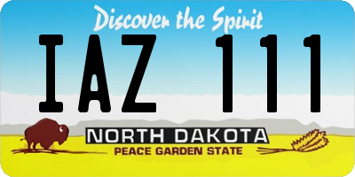 ND license plate IAZ111