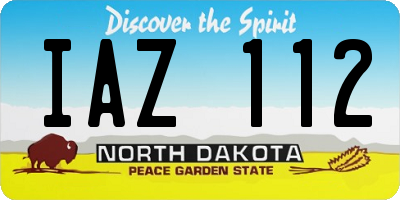 ND license plate IAZ112