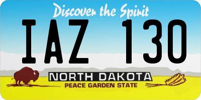 ND license plate IAZ130