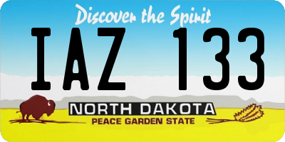 ND license plate IAZ133