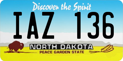 ND license plate IAZ136
