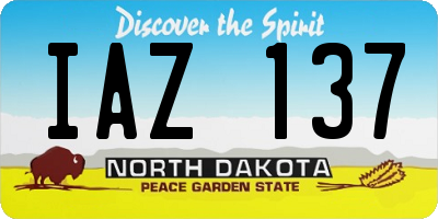 ND license plate IAZ137