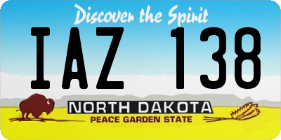 ND license plate IAZ138