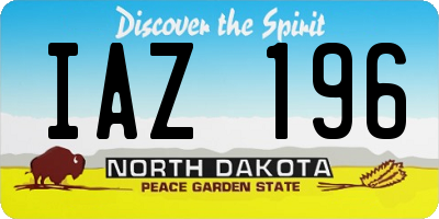 ND license plate IAZ196