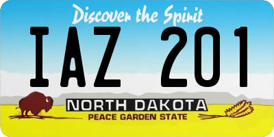 ND license plate IAZ201