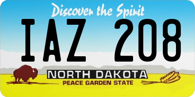 ND license plate IAZ208