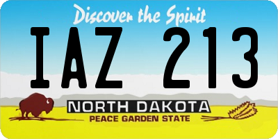 ND license plate IAZ213