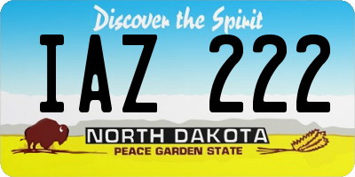 ND license plate IAZ222