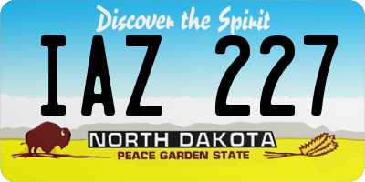 ND license plate IAZ227